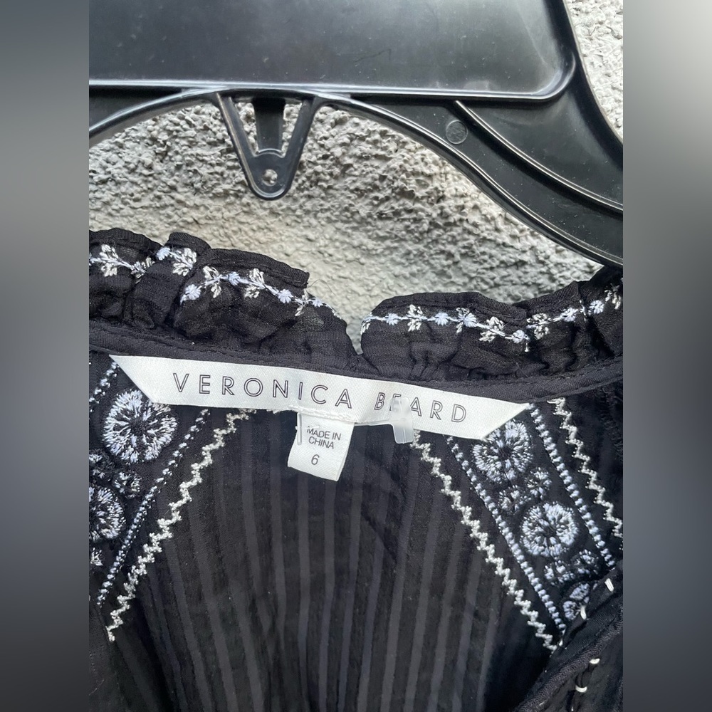 Veronica Beard Minos Embroidered Silk Blend Dress View 5